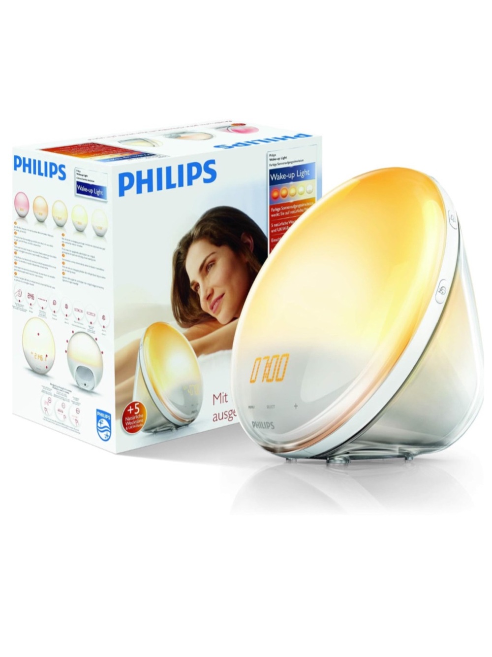 Philips Wake-Up Light Alarm Clock Model HF3520 Colored Sunrise/Sunset Simulation